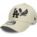 casquette-courbee-beige-ajustable-avec-logo-noir-9forty-outdoor-icon-los-angeles-dodgers-mlb-new-era