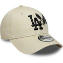 new-era-curved-brim-black-logo-9forty-outdoor-icon-los-angeles-dodgers-mlb-beige-adjustable-cap