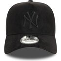 casquette-courbee-noire-snapback-avec-logo-noir-e-frame-faux-suede-new-york-yankees-mlb-new-era