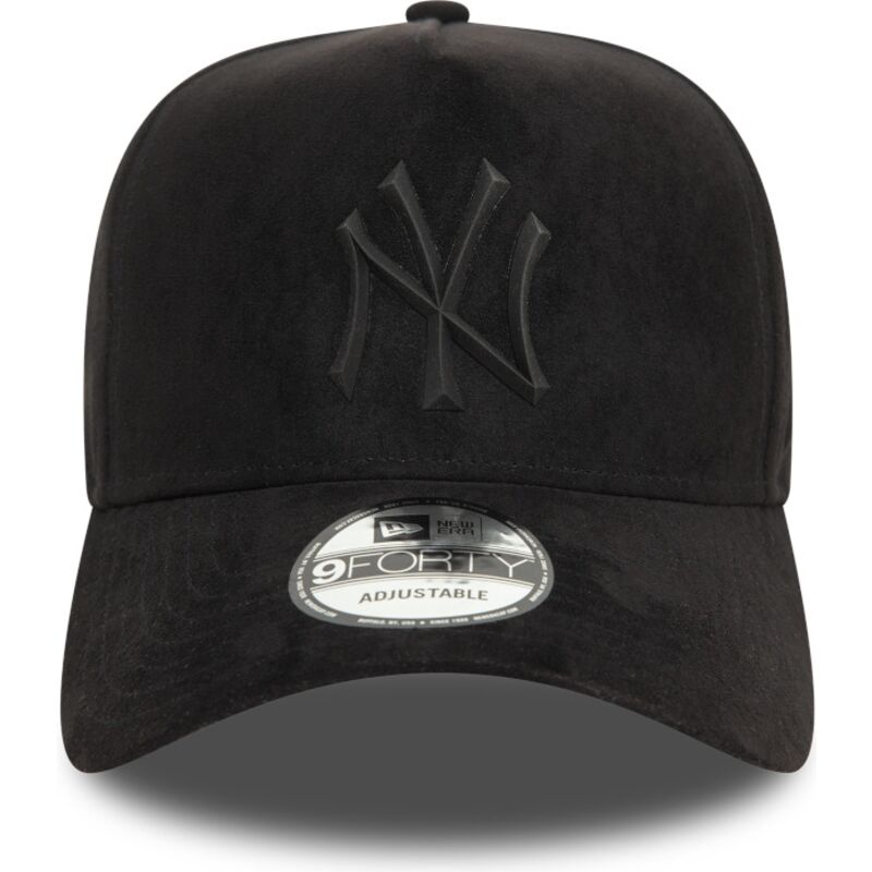 new-era-curved-brim-black-logo-e-frame-faux-suede-new-york-yankees-mlb-black-snapback-cap