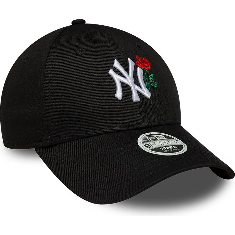new-era-curved-brim-women-9forty-flower-icon-new-york-yankees-mlb-black-adjustable-cap