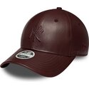 new-era-curved-brim-women-9forty-m-crown-pu-diamante-new-york-yankees-mlb-brown-snapback-cap