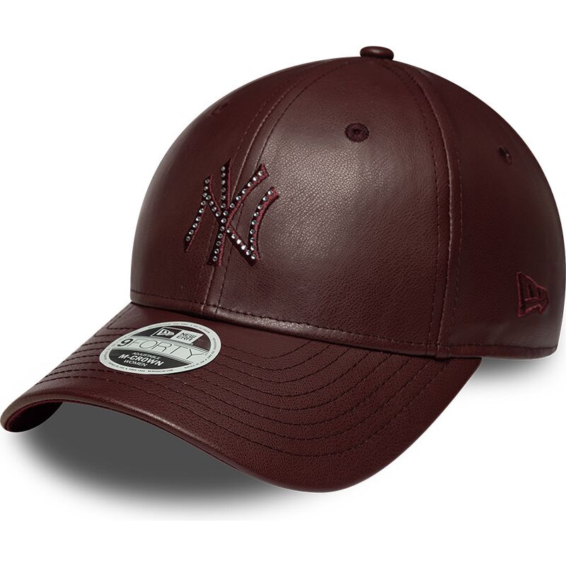 new-era-curved-brim-women-9forty-m-crown-pu-diamante-new-york-yankees-mlb-brown-snapback-cap
