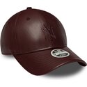 new-era-curved-brim-women-9forty-m-crown-pu-diamante-new-york-yankees-mlb-brown-snapback-cap