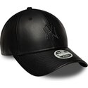 new-era-curved-brim-women-black-logo-9forty-m-crown-pu-diamante-new-york-yankees-mlb-black-snapback-cap