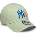 new-era-curved-brim-youth-blue-logo-9forty-dino-icon-new-york-yankees-mlb-green-adjustable-cap