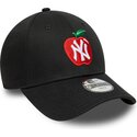 new-era-curved-brim-youth-9forty-fruit-icon-apple-new-york-yankees-mlb-black-adjustable-cap