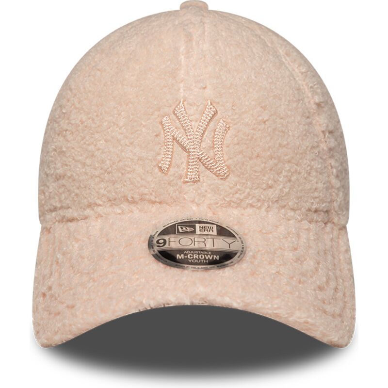 casquette-courbee-rose-snapback-pour-enfant-avec-logo-rose-9forty-m-crown-winter-borg-new-york-yankees-mlb-new-era