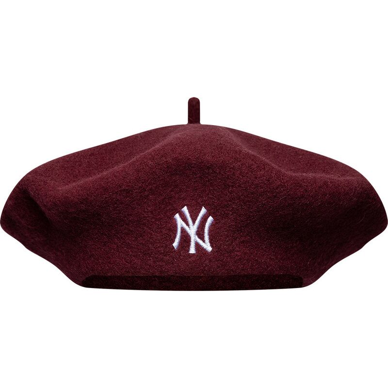 beret-grenat-rouge-wool-script-new-york-yankees-mlb-new-era beret-grenat-rouge-wool-script-new-york-yankees-mlb-new-era