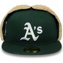new-era-flat-brim-59fifty-dogear-world-series-oakland-athletics-mlb-green-fitted-cap