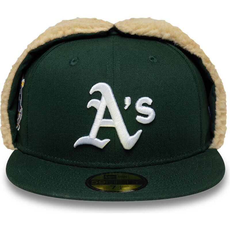 casquette-plate-verte-ajustee-59fifty-dogear-world-series-oakland-athletics-mlb-new-era