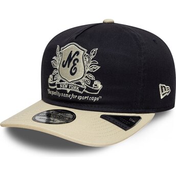 Casquette courbée bleue marine et beige ajustable 19TWENTY Washed Graphic New Era