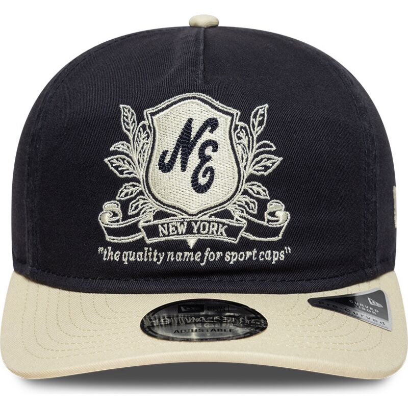 new-era-curved-brim-19twenty-washed-graphic-navy-blue-and-beige-adjustable-cap new-era-curved-brim-19twenty-washed-graphic-navy-blue-and-beige-adjustable-cap