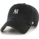 casquette-courbee-noire-ajustable-clean-up-base-runner-mini-logo-new-york-yankees-mlb-47-brand