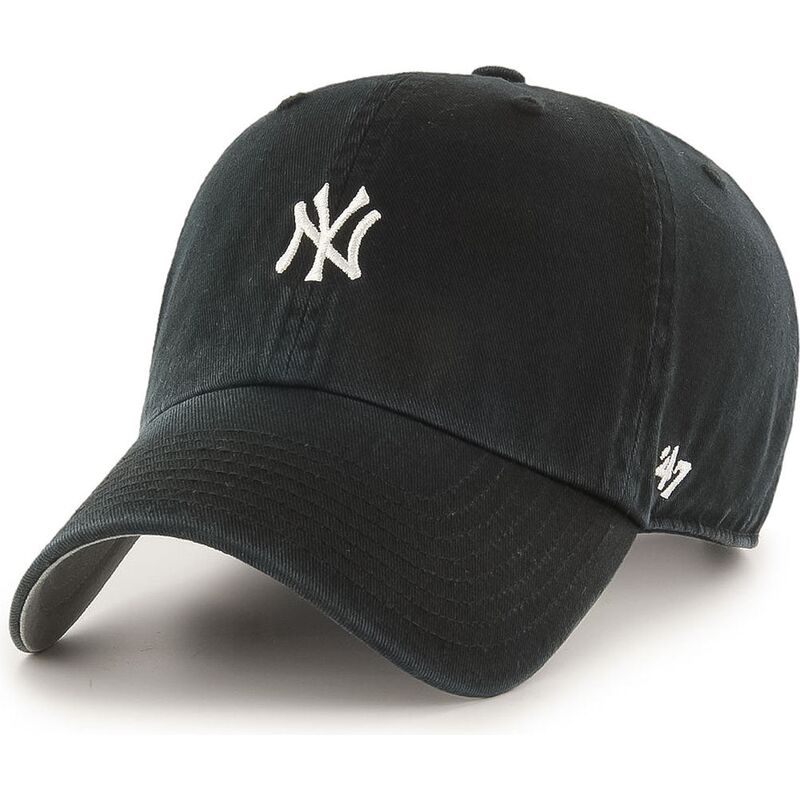 47-brand-curved-brim-clean-up-base-runner-mini-logo-new-york-yankees-mlb-black-adjustable-cap 47-brand-curved-brim-clean-up-base-runner-mini-logo-new-york-yankees-mlb-black-adjustable-cap