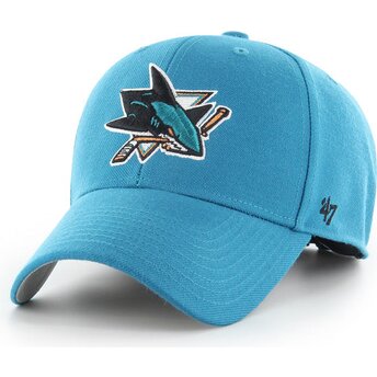 Casquette courbée bleue ajustable MVP Dark Teal San Jose Sharks NHL 47 Brand