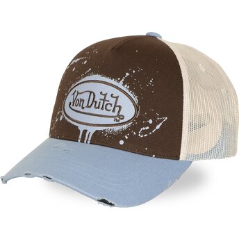 Casquette trucker marron et bleue TAG04 Von Dutch