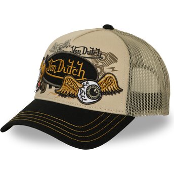 Casquette trucker beige et noire PATCHES19 Von Dutch