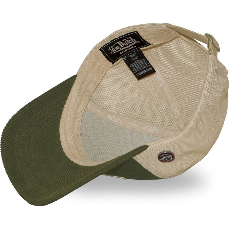von-dutch-lof-b47-green-and-beige-adjustable-trucker-hat von-dutch-lof-b47-green-and-beige-adjustable-trucker-hat