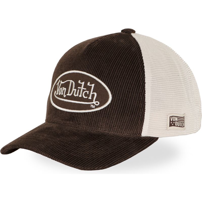 von-dutch-lof-b49-brown-and-beige-adjustable-trucker-hat von-dutch-lof-b49-brown-and-beige-adjustable-trucker-hat