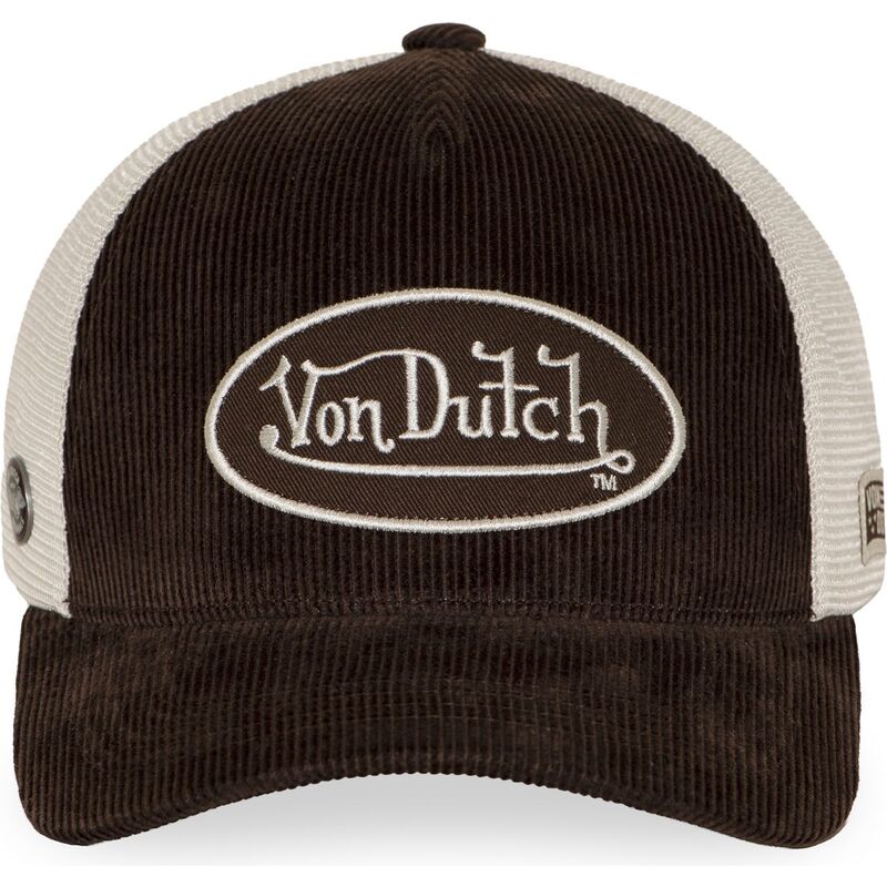 von-dutch-lof-b49-brown-and-beige-adjustable-trucker-hat von-dutch-lof-b49-brown-and-beige-adjustable-trucker-hat