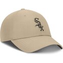 nike-curved-brim-brown-logo-club-structured-uv-poly-ripstop-chicago-white-sox-mlb-beige-adjustable-cap