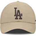 casquette-courbee-beige-ajustable-avec-logo-marron-club-structured-uv-poly-ripstop-los-angeles-dodgers-mlb-nike