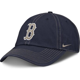 Casquette courbée bleue marine ajustable avec logo beige Fathers Day Club Unstructured Organic Cotton Boston Red Sox MLB Nike