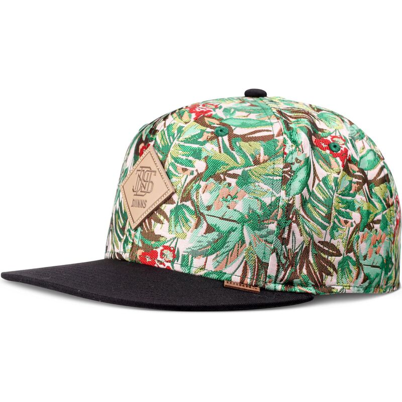 djinns-flat-brim-woven-jungle-green-and-black-snapback-cap