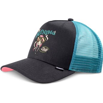 Casquette trucker noire et bleue HFT DNC Flamingo Djinns
