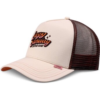 Casquette trucker beige et marron HFT LSCC Funky Djinns