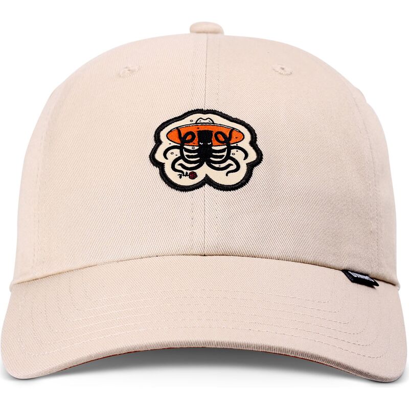casquette-courbee-beige-ajustable-rose-kraken-djinns
