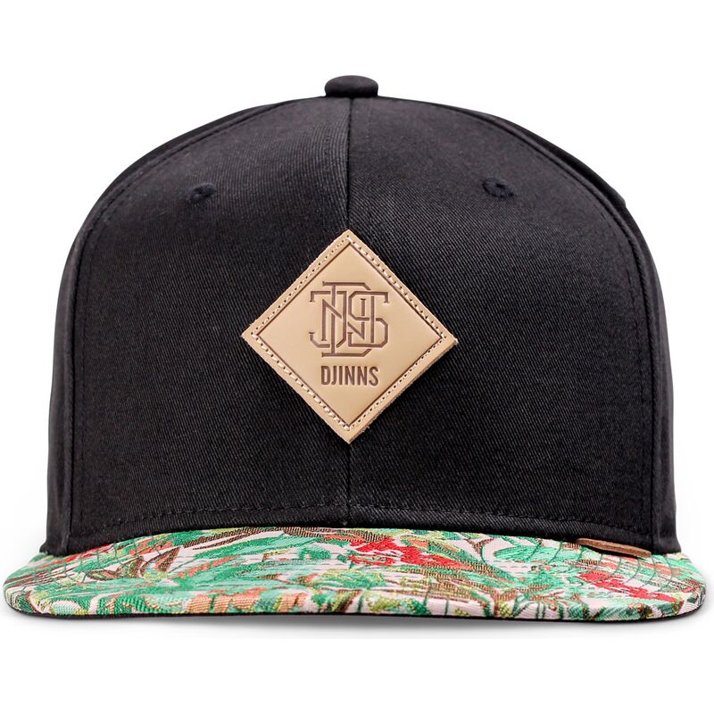 djinns-flat-brim-woven-jungle-rev-black-and-green-snapback-cap
