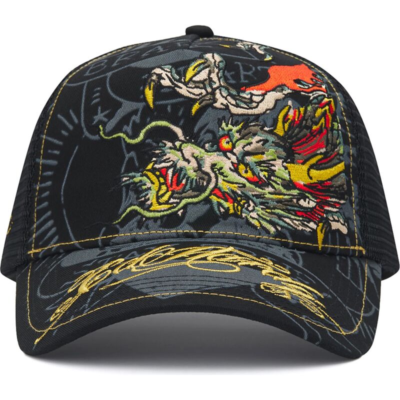casquette-trucker-noire-crawling-dragon-ed-hardy