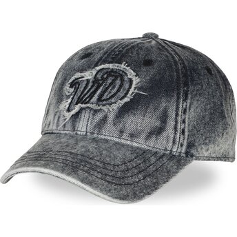 Casquette courbée bleue denim ajustable FRINGE Von Dutch