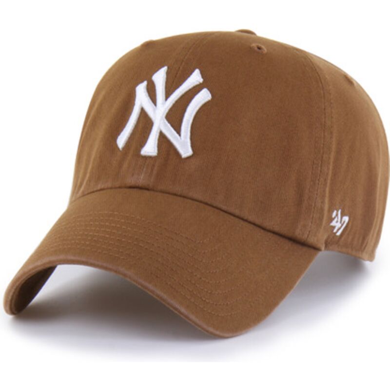 casquette-courbee-marron-ajustable-clean-up-pinecone-new-york-yankees-mlb-47-brand