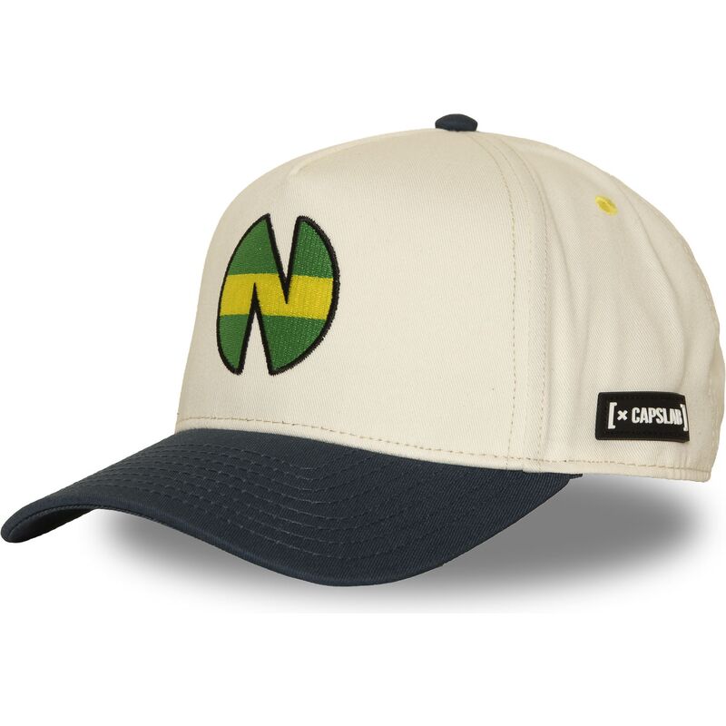capslab-curved-brim-tsubasa-oozora-oet2-pat-captain-tsubasa-beige-and-navy-blue-snapback-cap