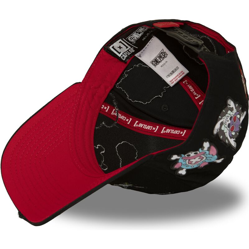 capslab-curved-brim-straw-hat-pirates-op8-fla-one-piece-black-snapback-cap capslab-curved-brim-straw-hat-pirates-op8-fla-one-piece-black-snapback-cap