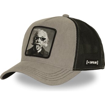 Capslab Albert Einstein Thug Life ART1 THUG Famous Grey and Black Trucker Hat