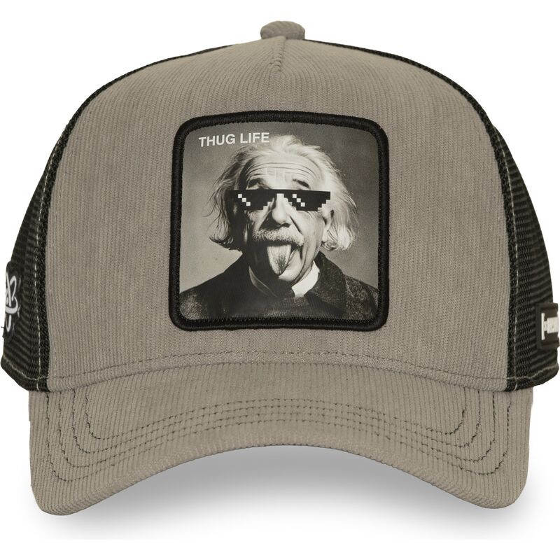 capslab-albert-einstein-thug-life-art1-thug-famous-grey-and-black-trucker-hat