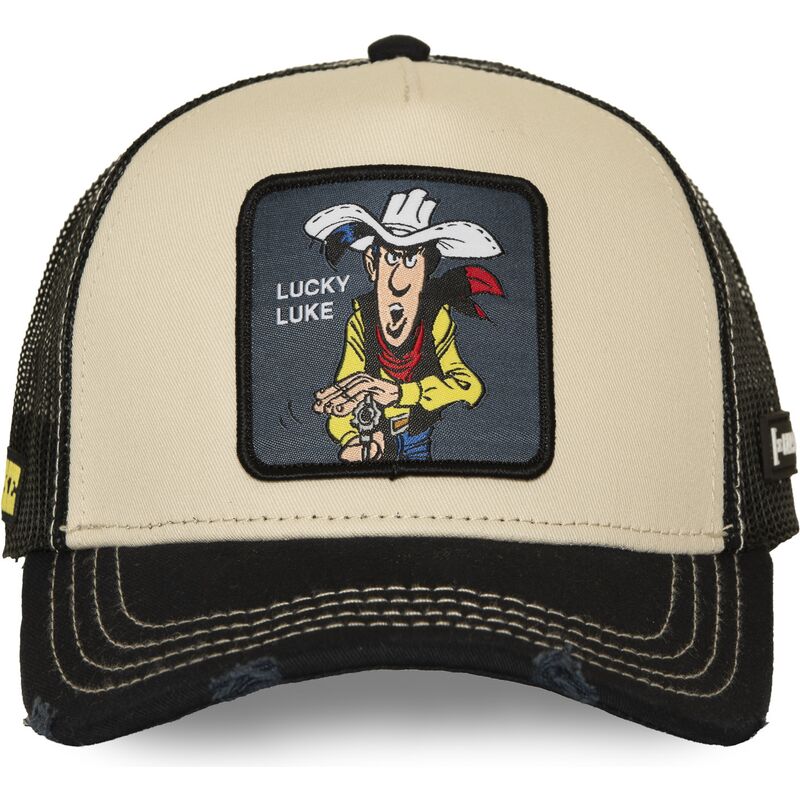 capslab-lucky-luke-lck4-cow-beige-and-black-trucker-hat