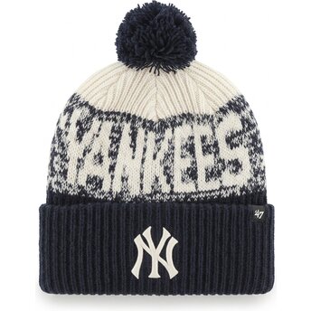 Bonnet avec pompom bleu marine Bone Chill Cuff Knit New York Yankees MLB 47 Brand