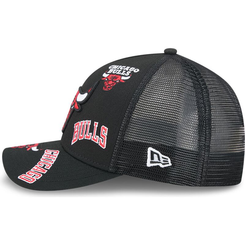 casquette-trucker-noire-9forty-m-crown-a-frame-all-over-chicago-bulls-nba-new-era