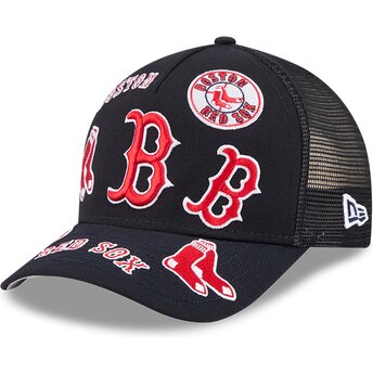 Casquette trucker bleue marine 9FORTY M-Crown A Frame All Over Boston Red Sox MLB New Era