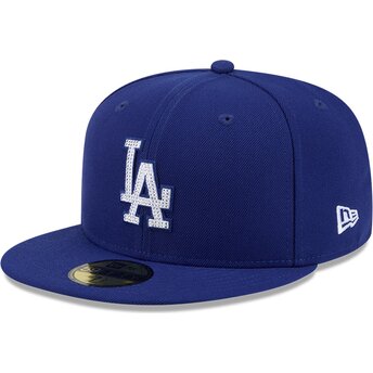 New Era Flat Brim 59FIFTY Rhinstone Badge Los Angeles Dodgers MLB Blue Fitted Cap
