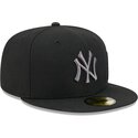 new-era-flat-brim-grey-logo-59fifty-side-script-new-york-yankees-mlb-black-fitted-cap