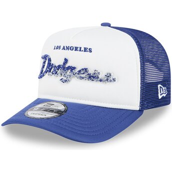 New Era 9FIFTY A Frame NA Lifestyle F1 Los Angeles Dodgers MLB Blue and White Trucker Hat