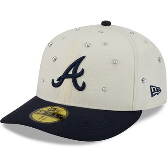 Casquette courbée beige et bleue marine ajustée 59FIFTY Beads NA Lifestyle F1 Atlanta Braves MLB New Era