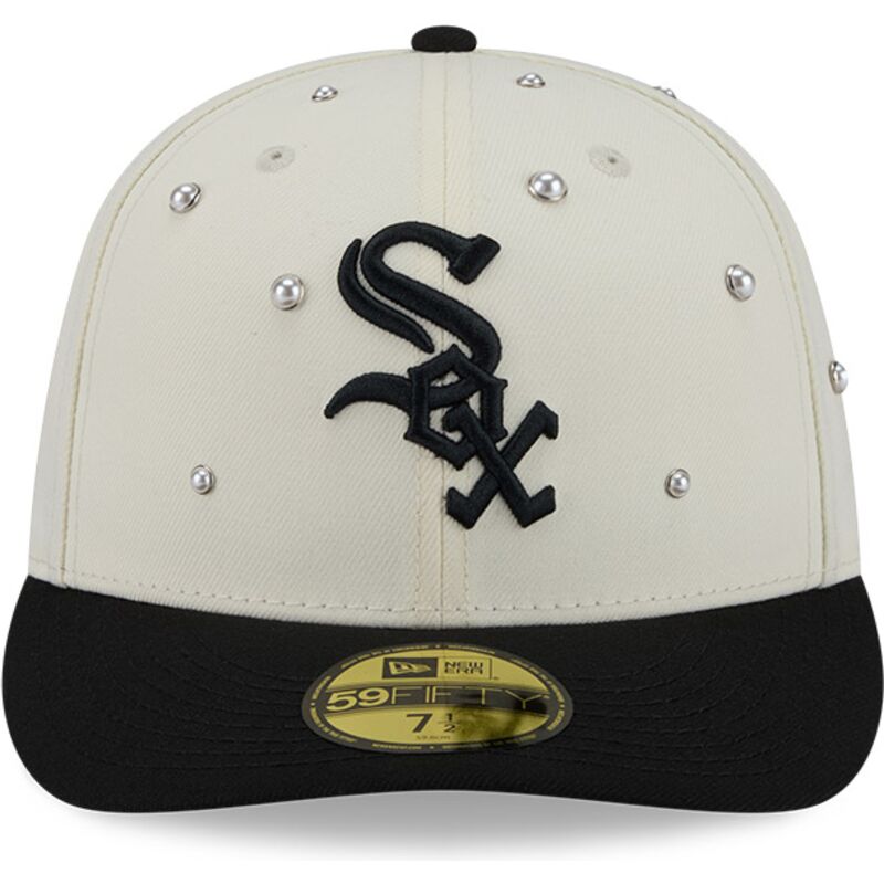 new-era-curved-brim-59fifty-beads-na-lifestyle-f1-chicago-white-sox-mlb-beige-and-black-fitted-cap new-era-curved-brim-59fifty-beads-na-lifestyle-f1-chicago-white-sox-mlb-beige-and-black-fitted-cap