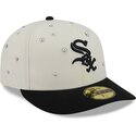 casquette-courbee-beige-et-noire-ajustee-59fifty-beads-na-lifestyle-f1-chicago-white-sox-mlb-new-era